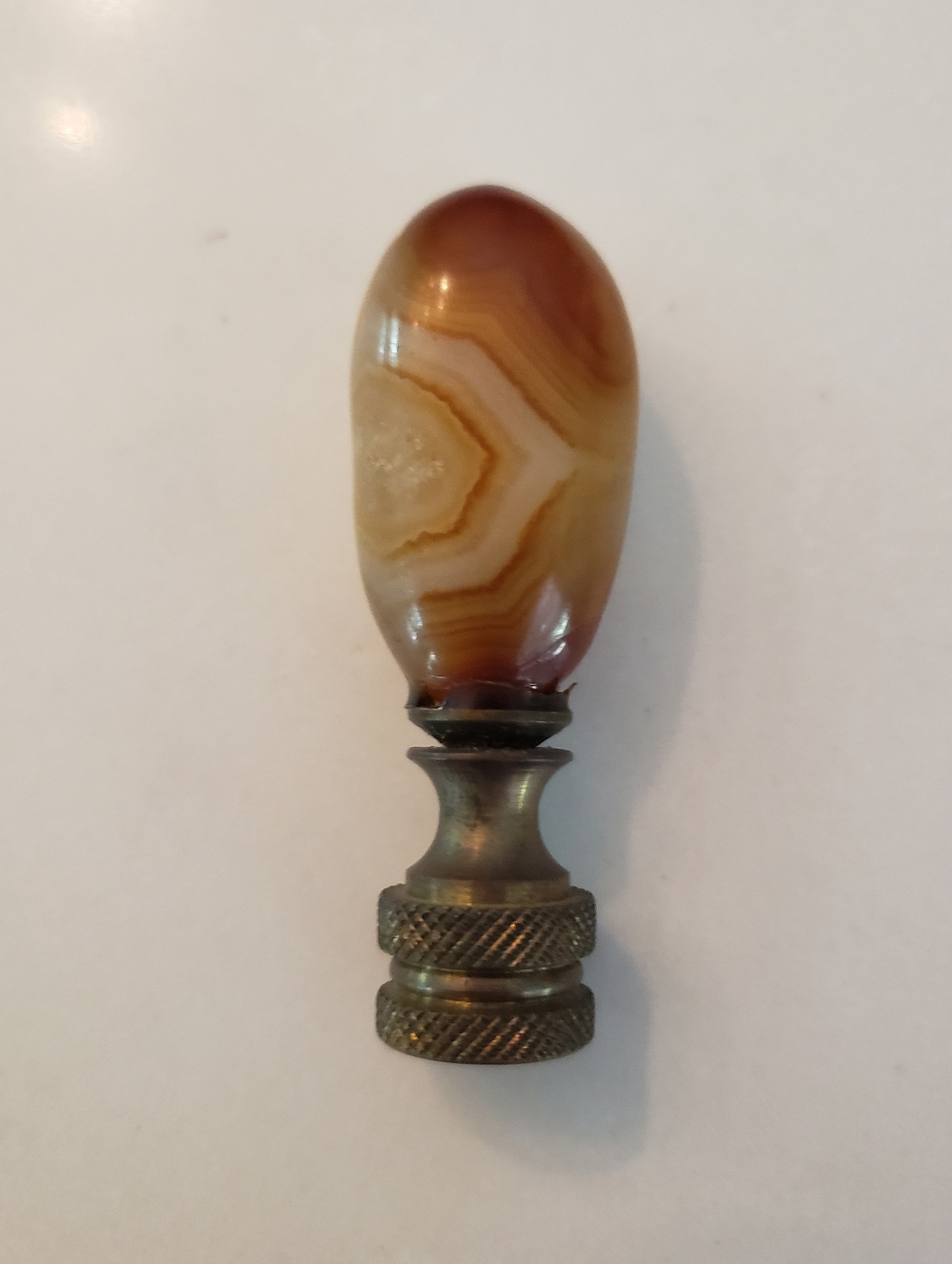Lamp Finial, Vintage Polished Agate